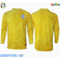 Camisa de time de futebol Inglaterra Goleiro Replicas 2º Equipamento Europeu 2024 Manga Comprida